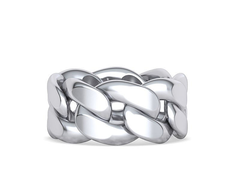 Cuban Link Chain Ring Miami Ring 12mm wide 3D print model_3