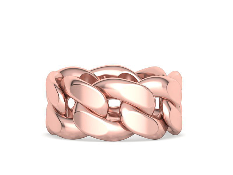 Cuban Link Chain Ring Miami Ring 12mm wide 3D print model_2