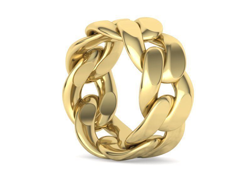 Cuban Link Chain Ring Miami Ring 12mm wide 3D print model_10