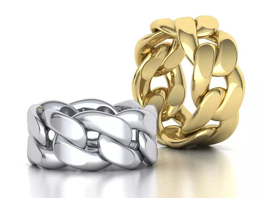 Cuban Link Chain Ring Miami Ring 12mm wide 3D print model_0