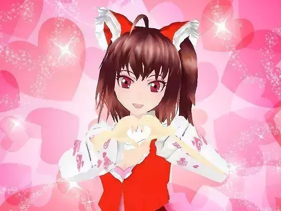 VRChat 3D model Mikomusume Low-poly 3D model