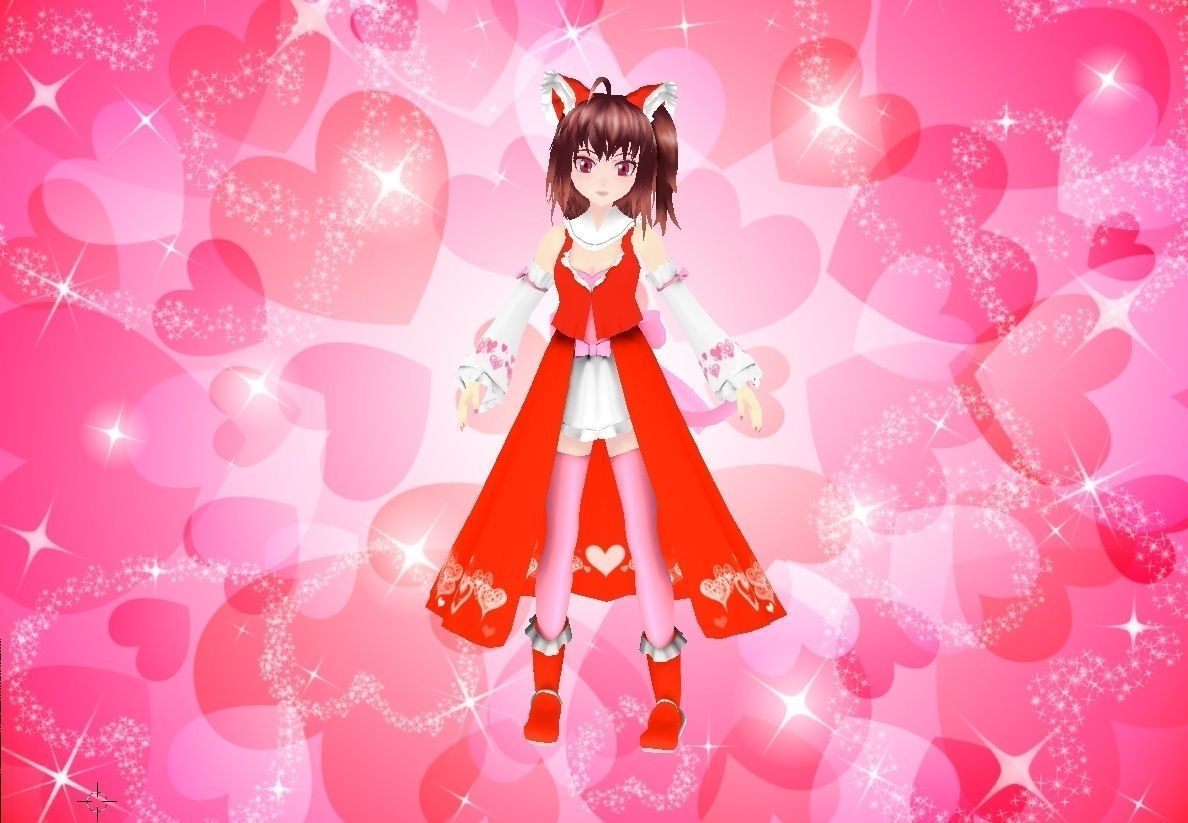 VRChat 3D model Mikomusume Low-poly 3D model_2