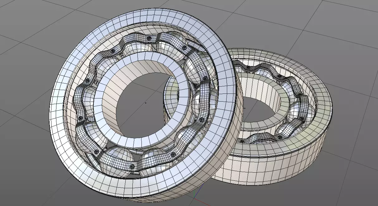 Bearning two ball bearings 3D model_0