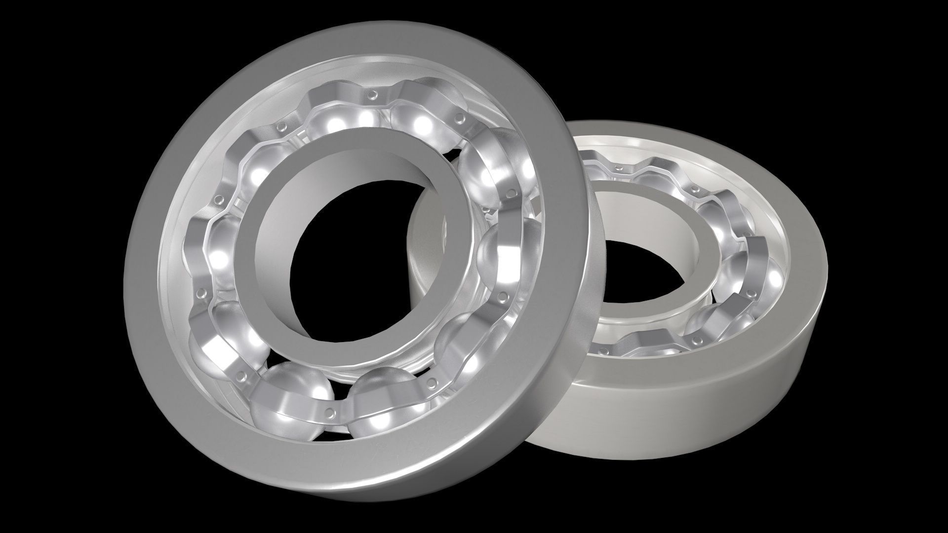 Bearning two ball bearings 3D model_1