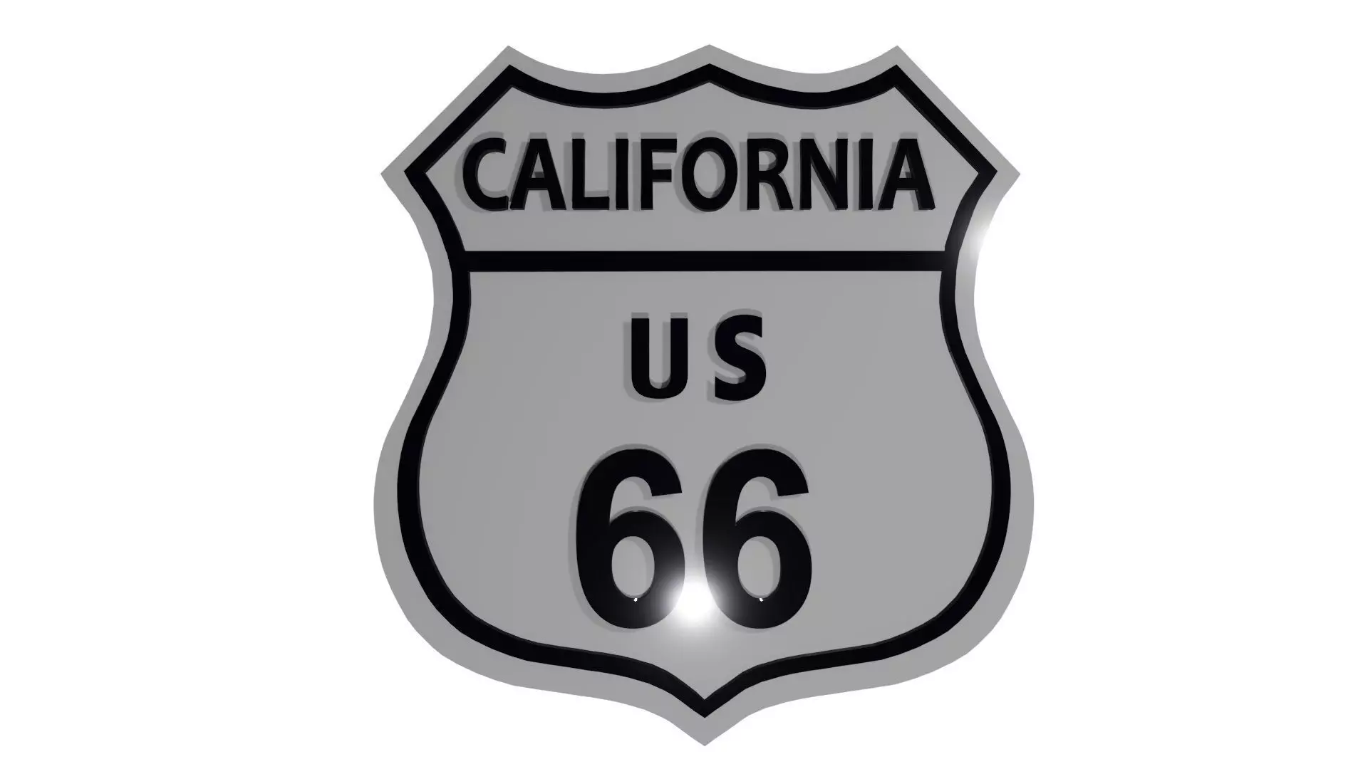 Sign Route California US 66 3D model_0