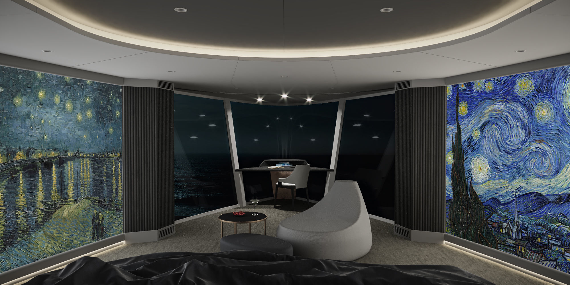 Yacht interior - bedroom 3D model_3