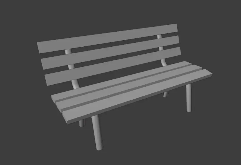 Outdoor bench 3D model