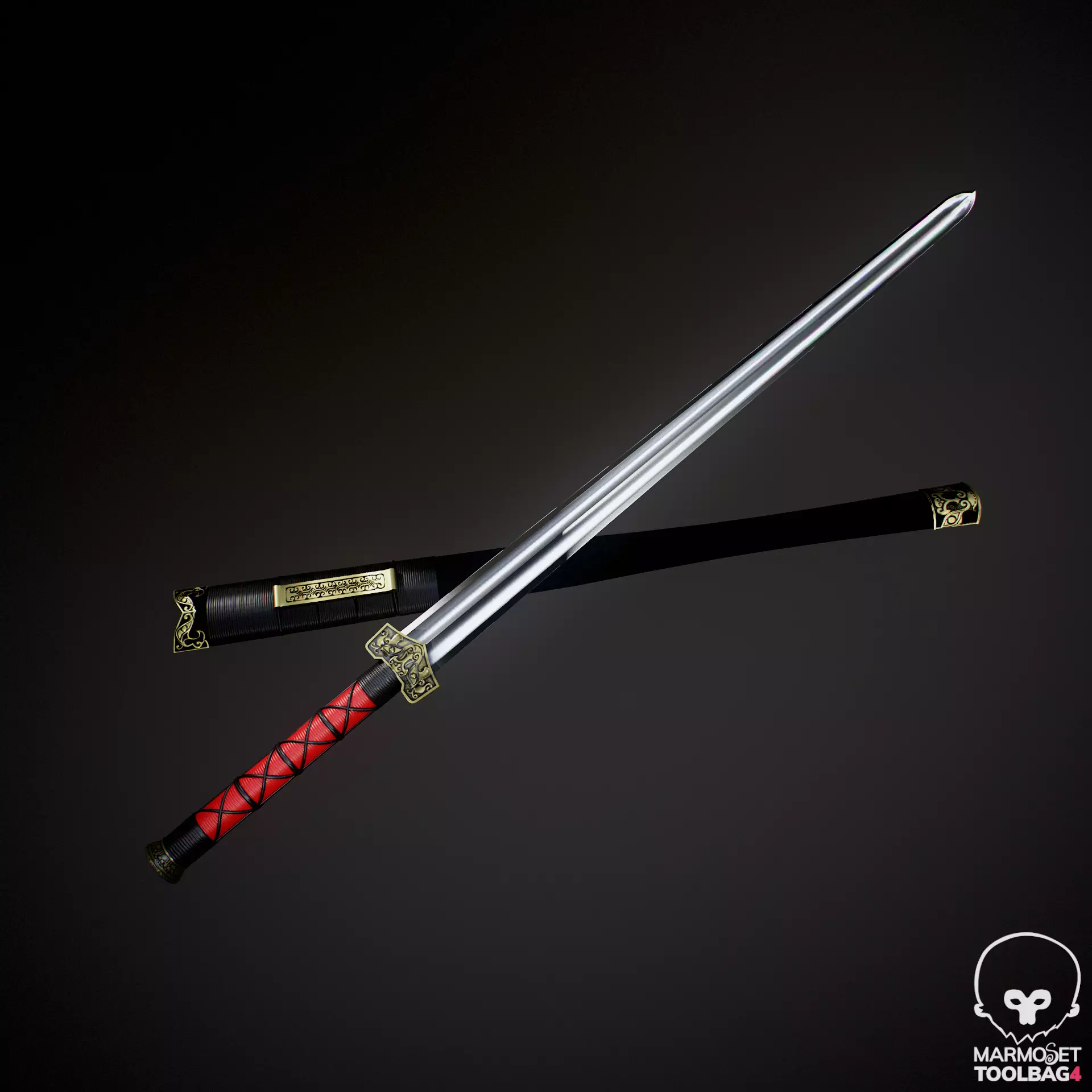 HanJian Sword Low-poly 3D model_0