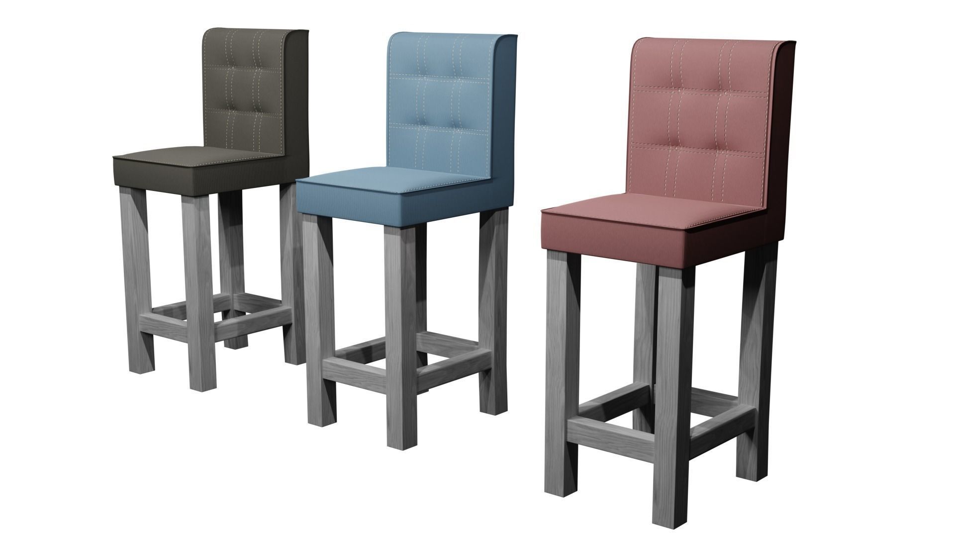 High Chair Low-poly 3D model_3