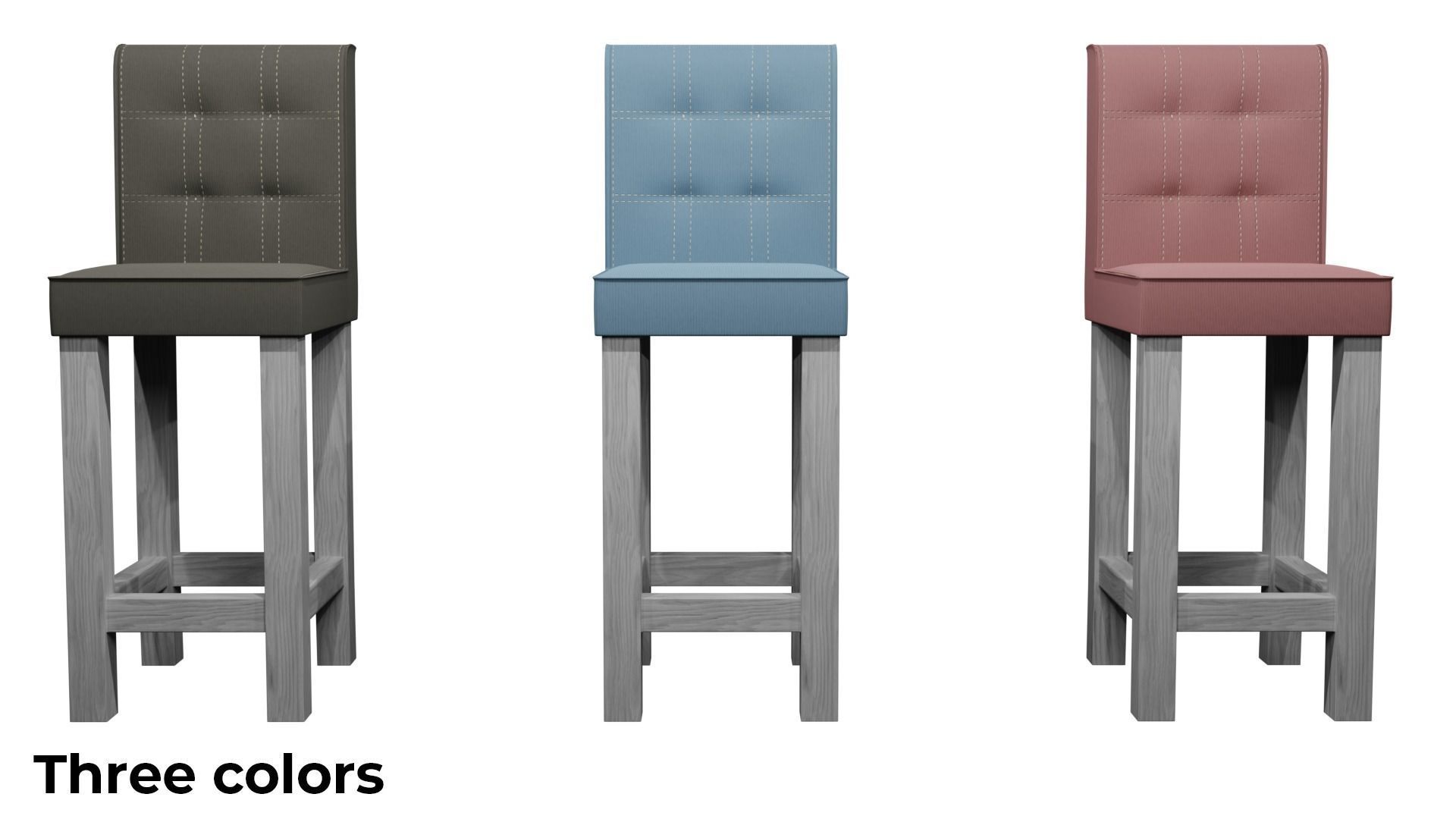 High Chair Low-poly 3D model_2