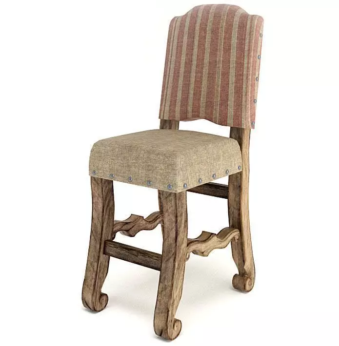Wooden American Chair 3D model_0