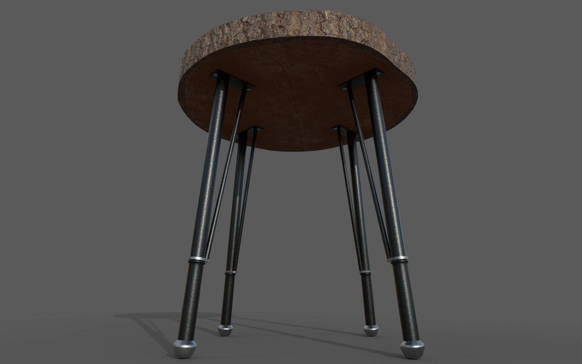 Wooden Coffe Table Low-Poly PBR Game Ready 3D Model Low-poly 3D model_5
