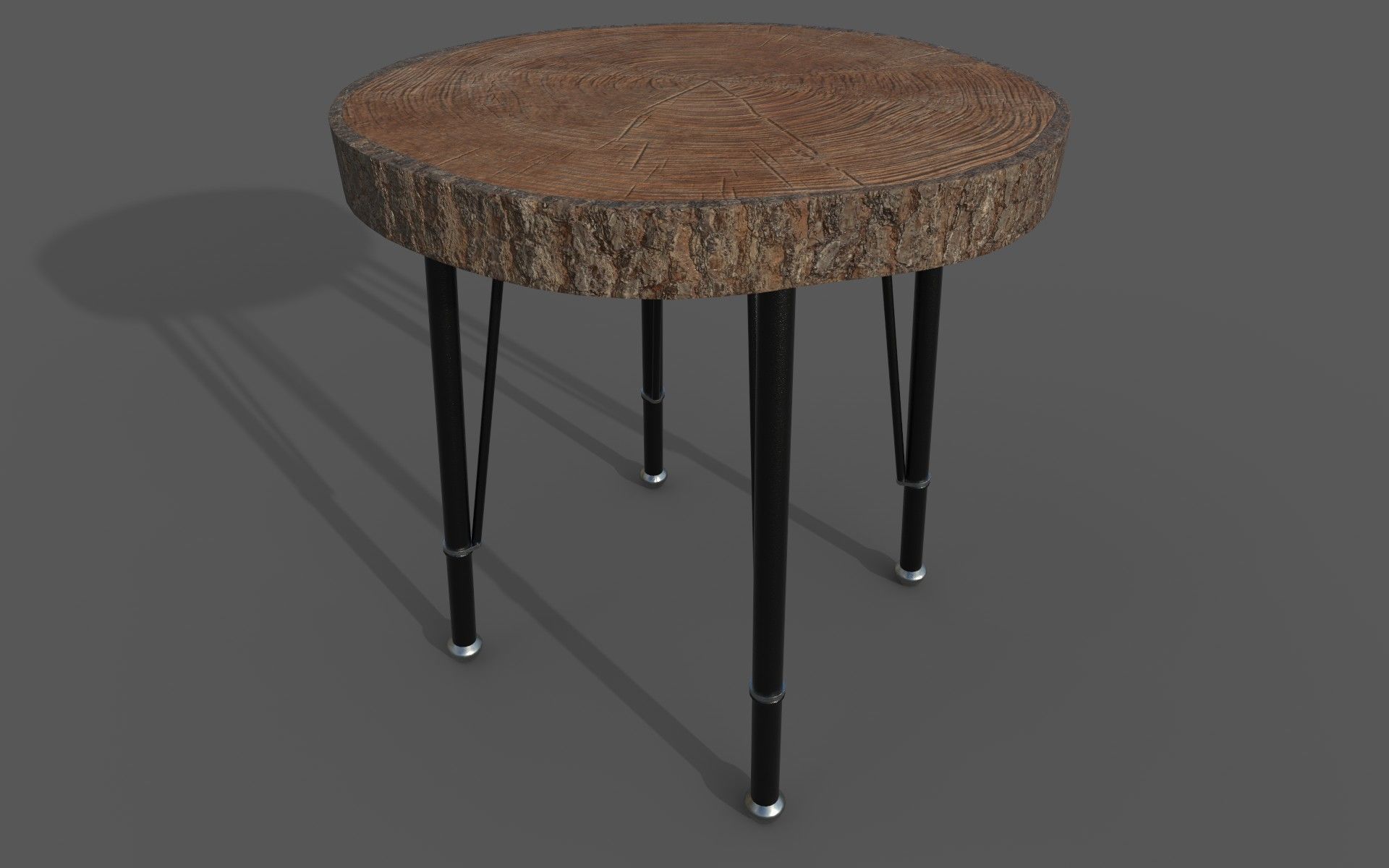 Wooden Coffe Table Low-Poly PBR Game Ready 3D Model Low-poly 3D model_4
