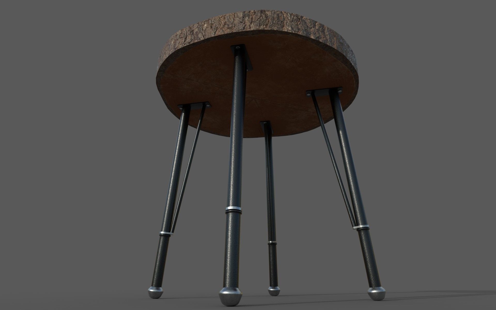 Wooden Coffe Table Low-Poly PBR Game Ready 3D Model Low-poly 3D model_8