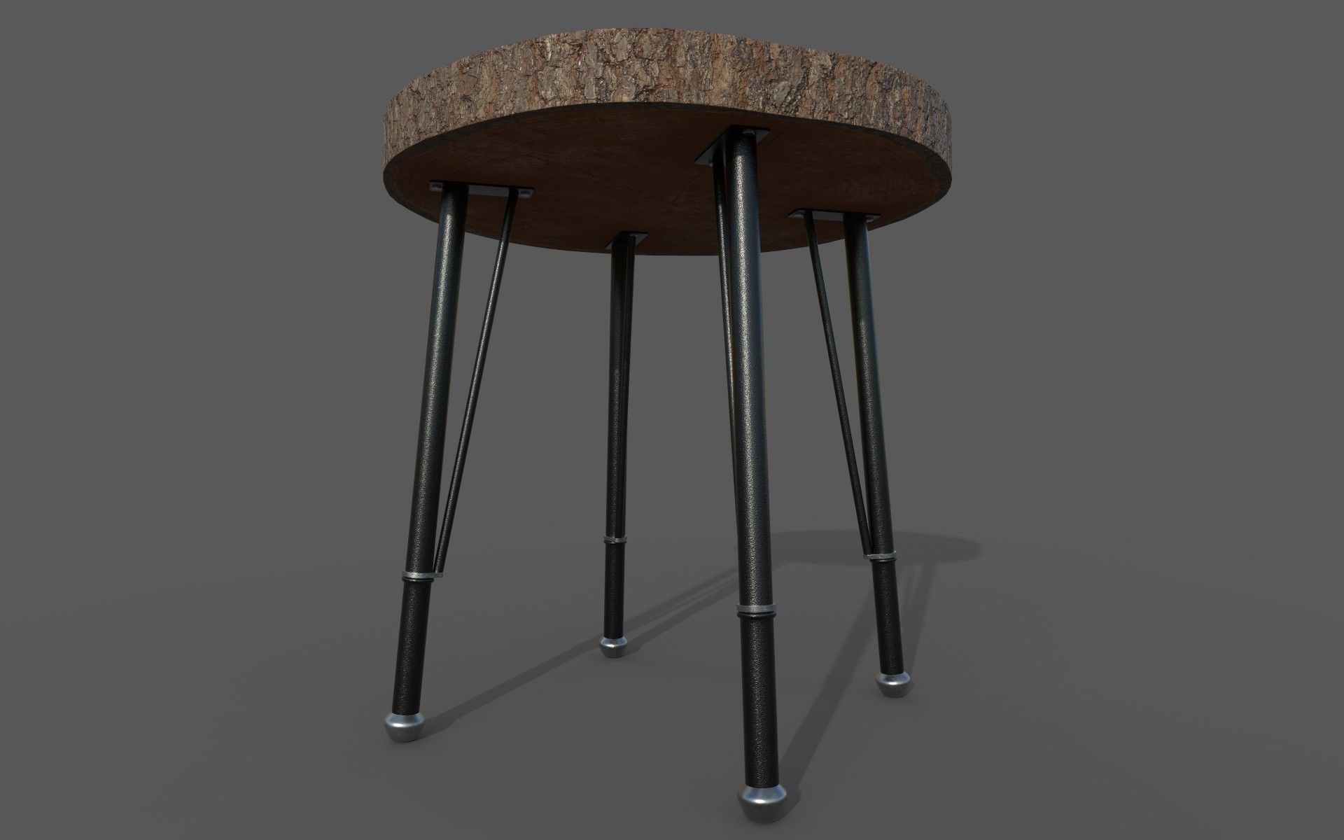 Wooden Coffe Table Low-Poly PBR Game Ready 3D Model Low-poly 3D model_3