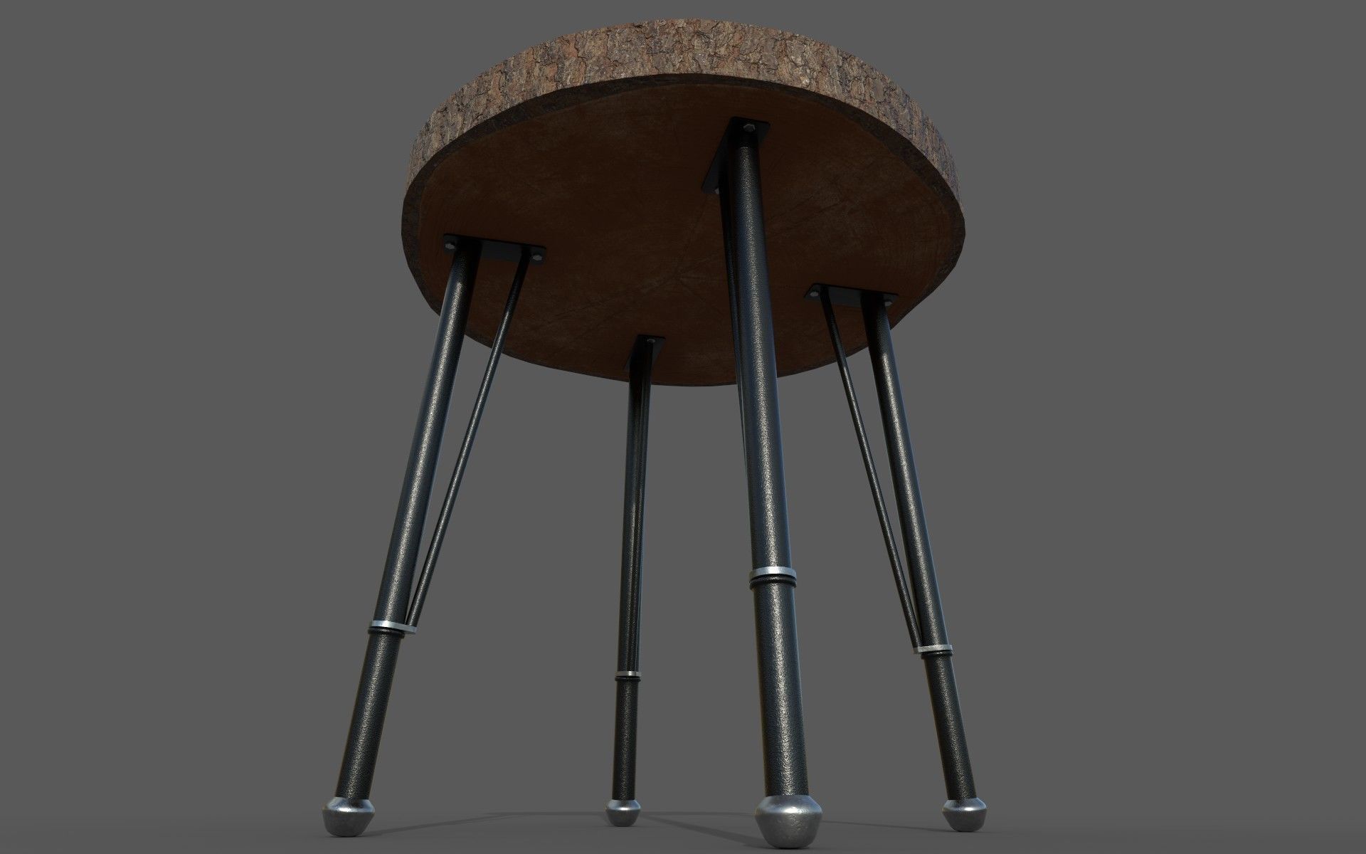 Wooden Coffe Table Low-Poly PBR Game Ready 3D Model Low-poly 3D model_9