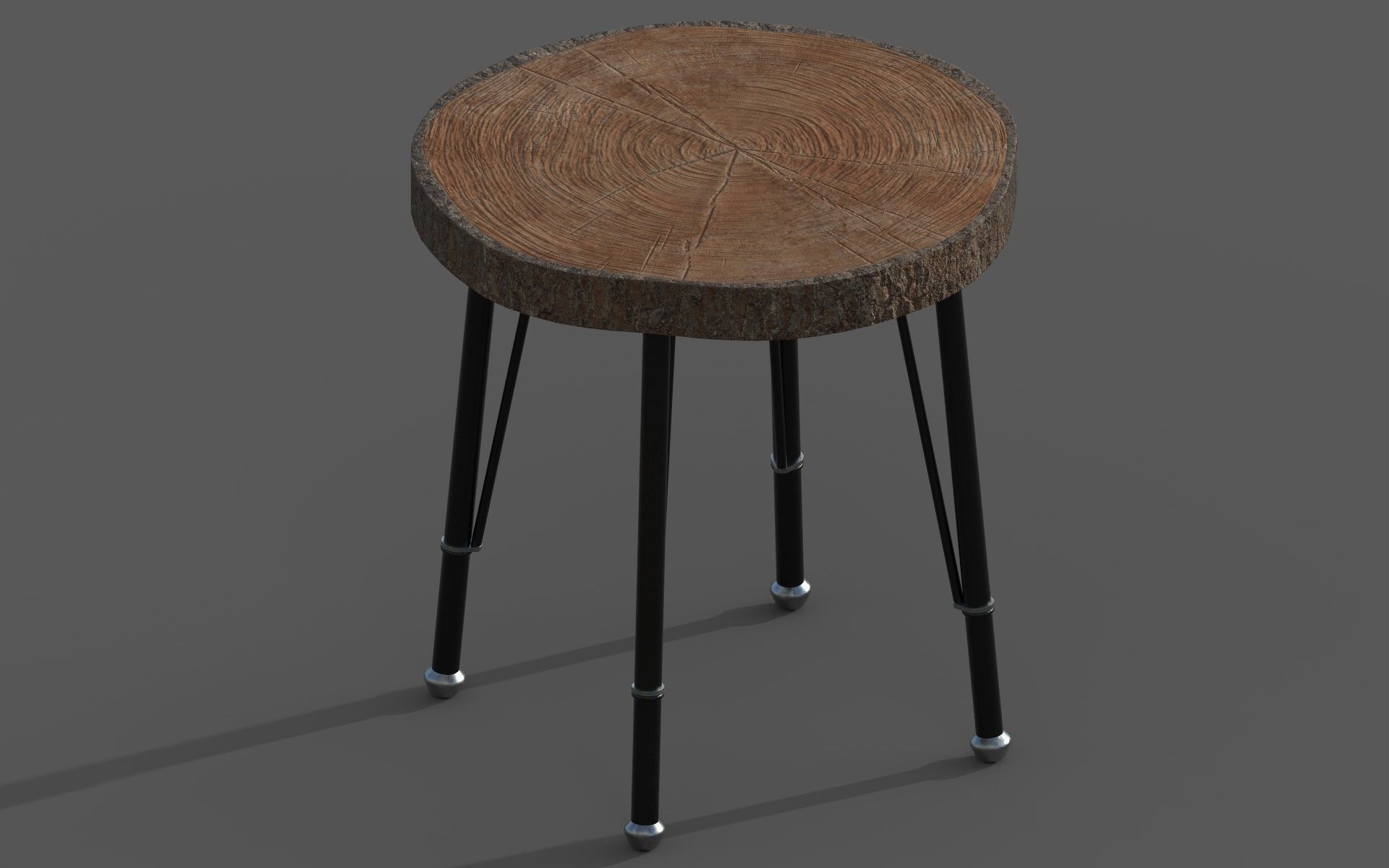 Wooden Coffe Table Low-Poly PBR Game Ready 3D Model Low-poly 3D model_2