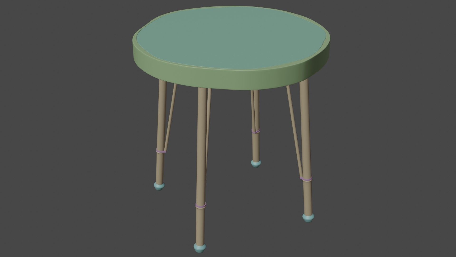 Wooden Coffe Table Low-Poly PBR Game Ready 3D Model Low-poly 3D model_12