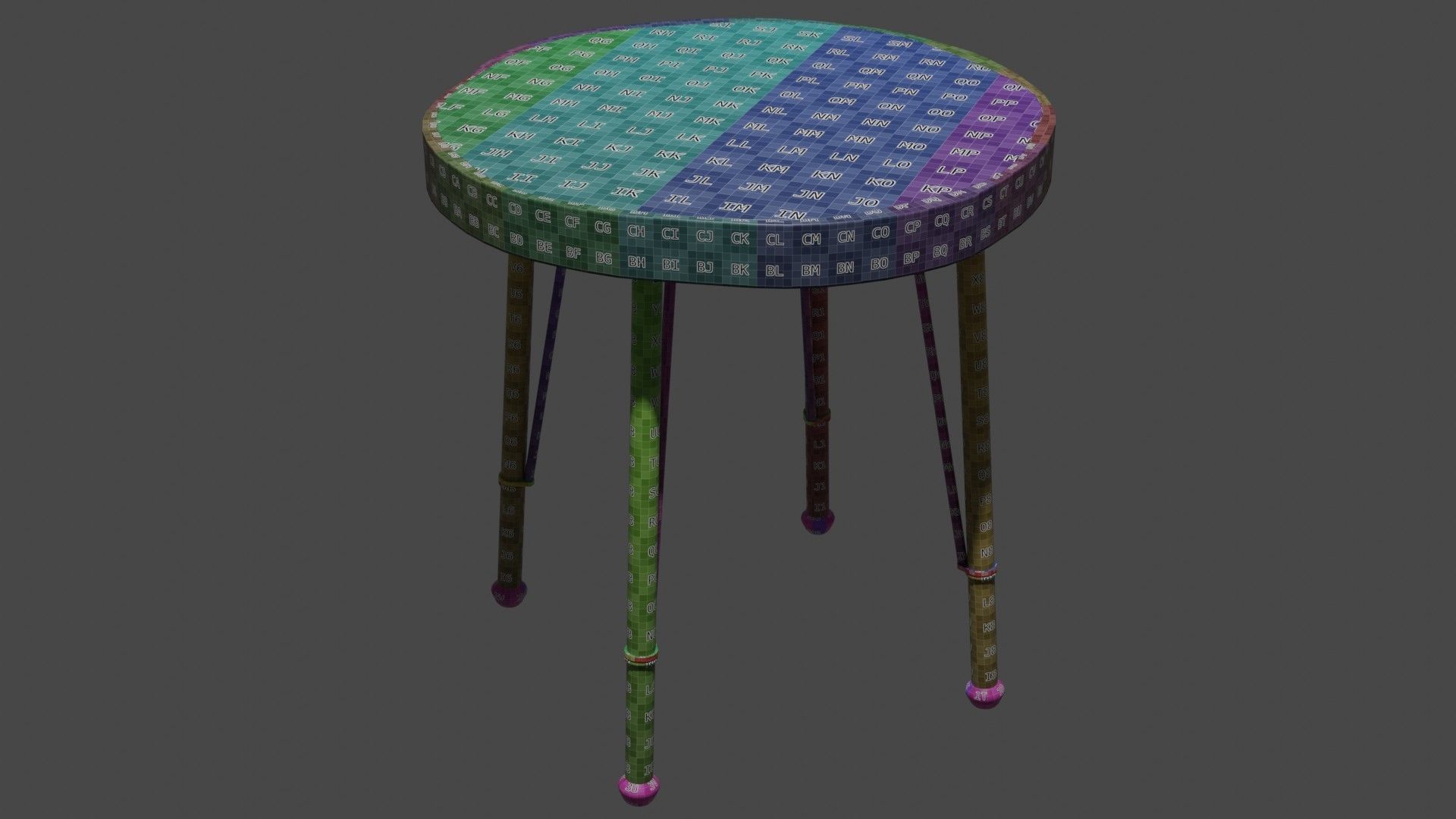 Wooden Coffe Table Low-Poly PBR Game Ready 3D Model Low-poly 3D model_10