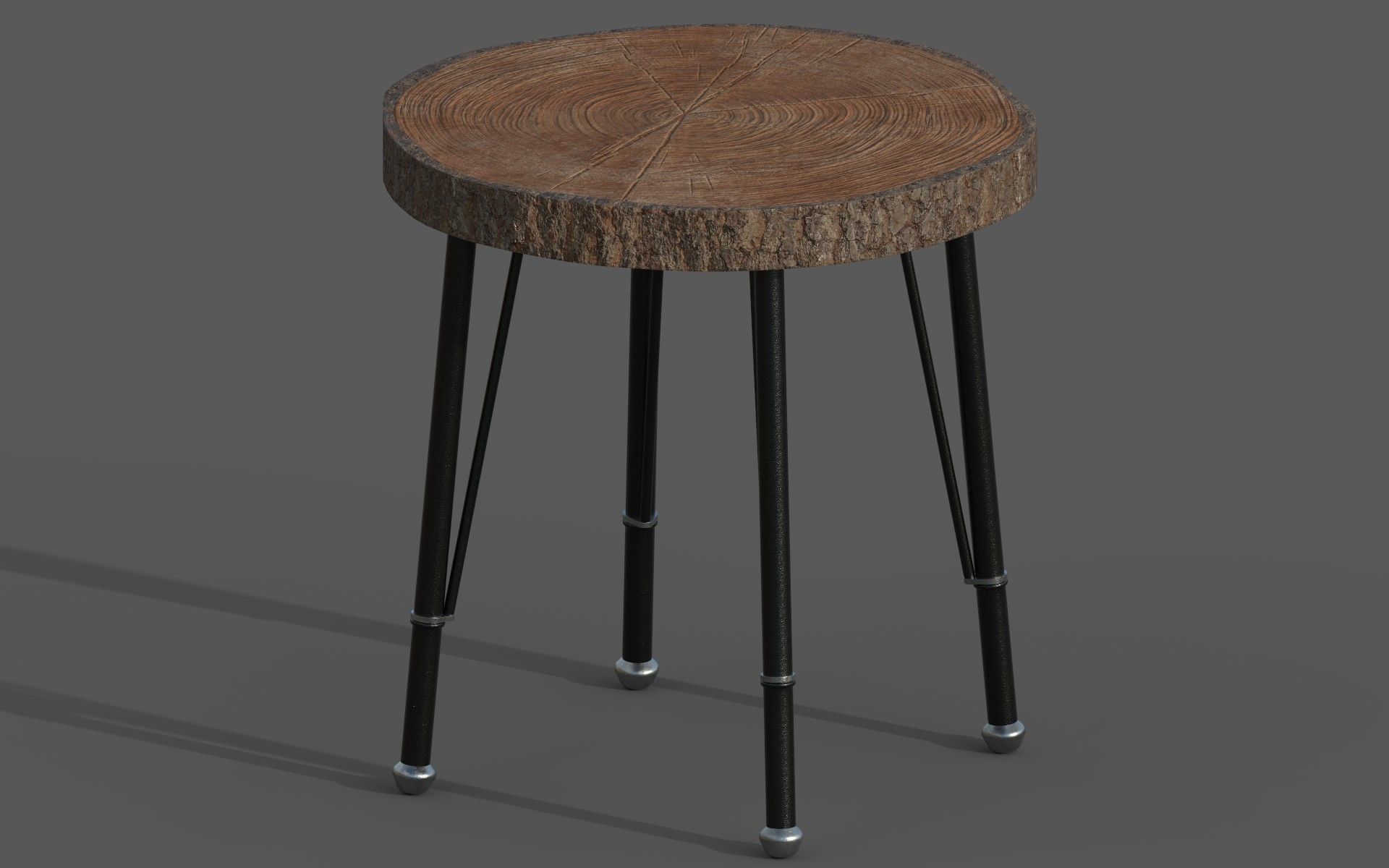 Wooden Coffe Table Low-Poly PBR Game Ready 3D Model Low-poly 3D model_1
