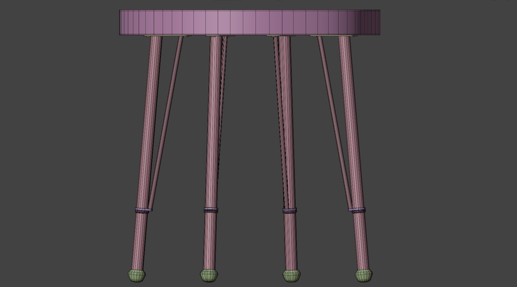 Wooden Coffe Table Low-Poly PBR Game Ready 3D Model Low-poly 3D model_16