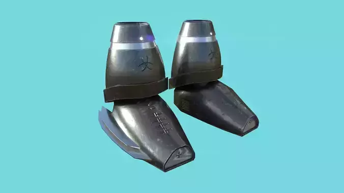 Sci-Fi Boots 03 - Character Design - Megaman Robot Style Low-poly 3D model