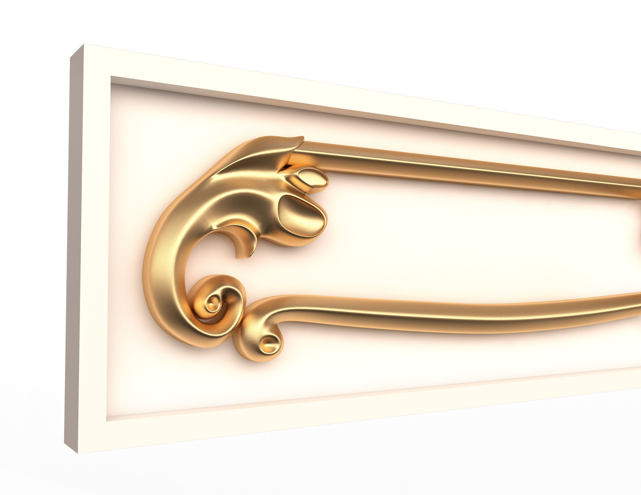 Kitchen Cabinet Door Classic 3 Low-poly 3D model_3