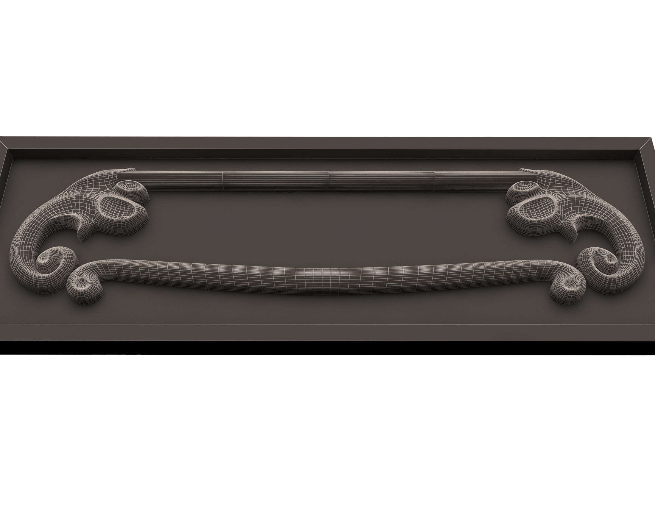 Kitchen Cabinet Door Classic 3 Low-poly 3D model_7