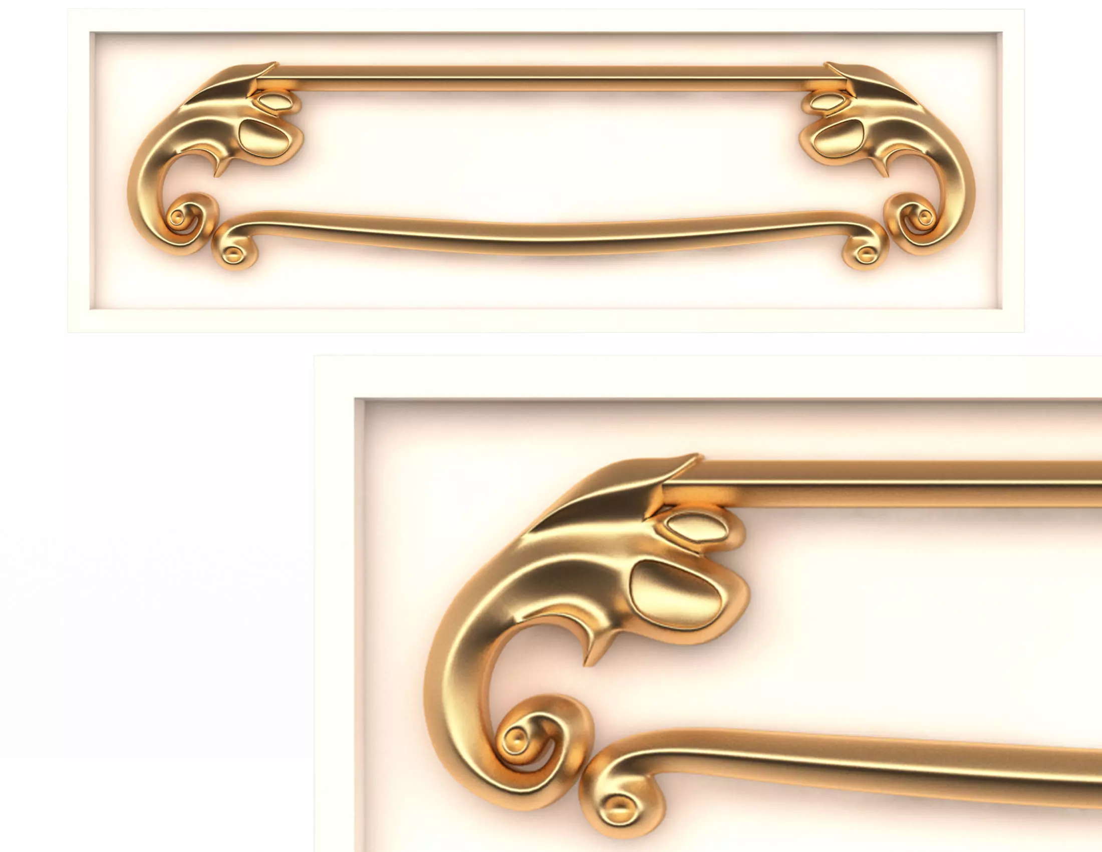 Kitchen Cabinet Door Classic 3 Low-poly 3D model_0