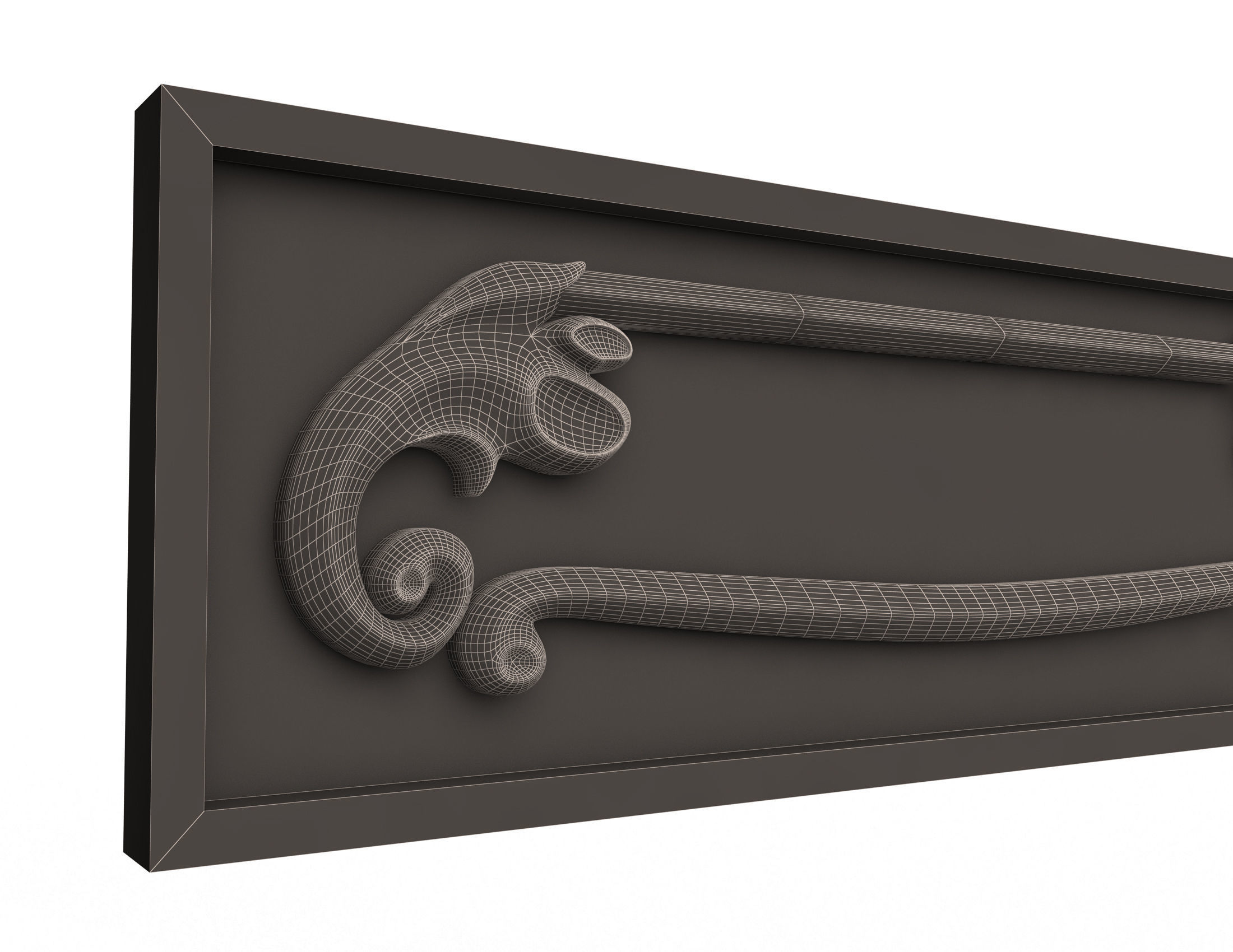 Kitchen Cabinet Door Classic 3 Low-poly 3D model_6