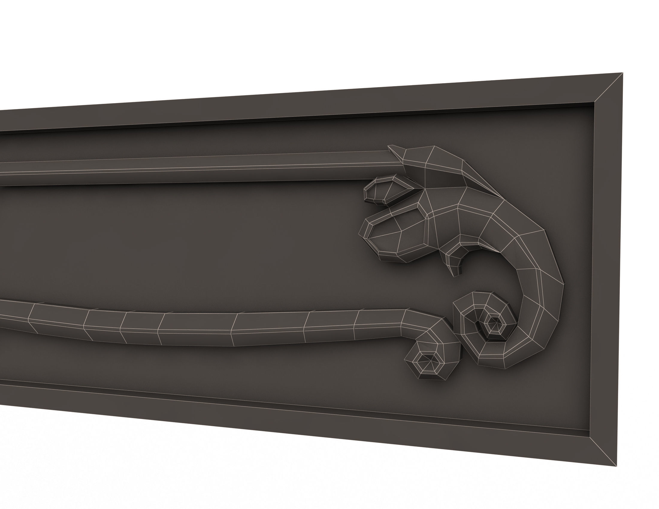 Kitchen Cabinet Door Classic 3 Low-poly 3D model_9