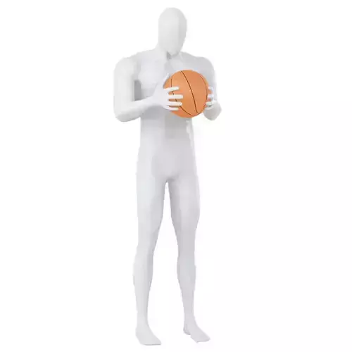 Abstract mannequin with basketball ball 158