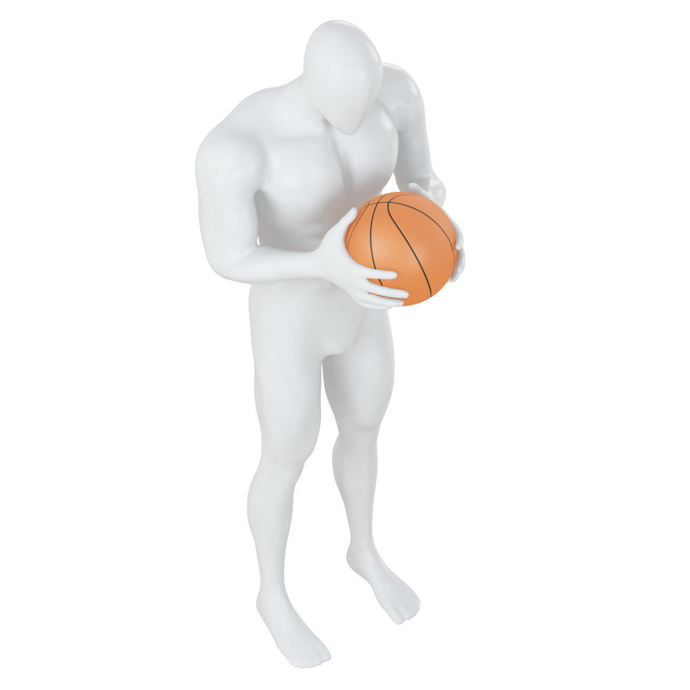 Abstract mannequin with basketball ball 158 3D model_3