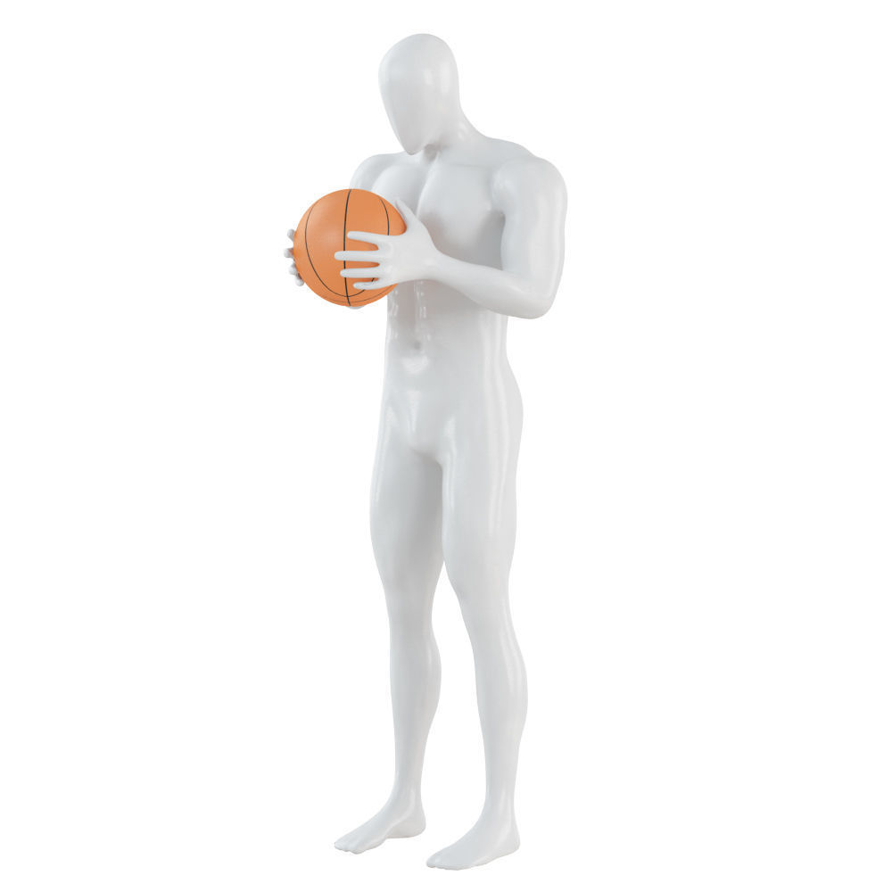 Abstract mannequin with basketball ball 158 3D model_1