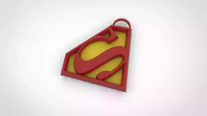 Superman logo Keyring 3D printable