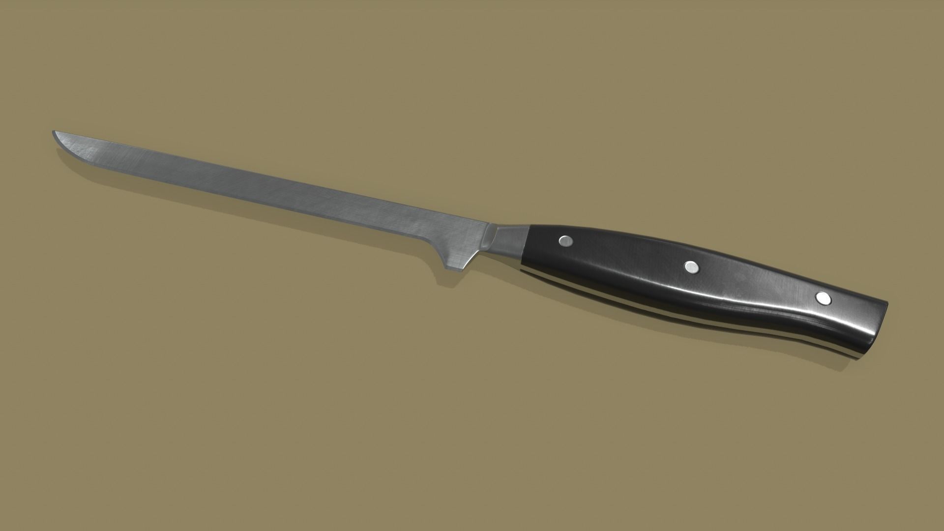 Kitchen Knife Set Low-poly 3D model_7