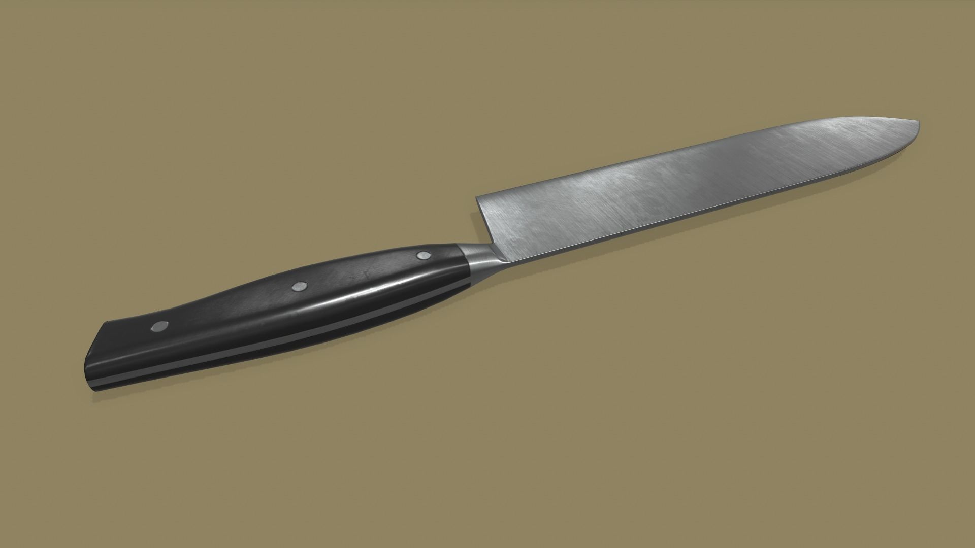 Kitchen Knife Set Low-poly 3D model_5