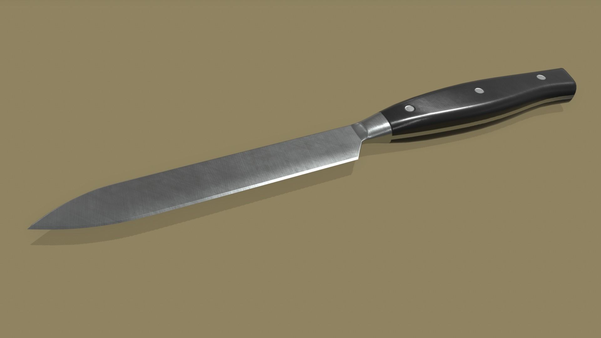 Kitchen Knife Set Low-poly 3D model_6