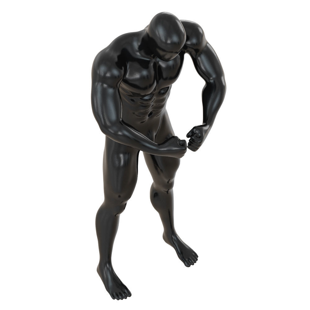 Abstract fitness mannequin with muscles 159 3D model_3