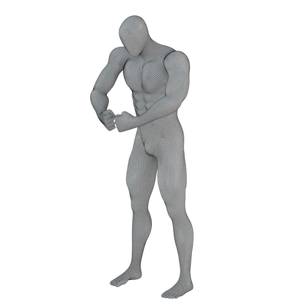 Abstract fitness mannequin with muscles 159 3D model_7