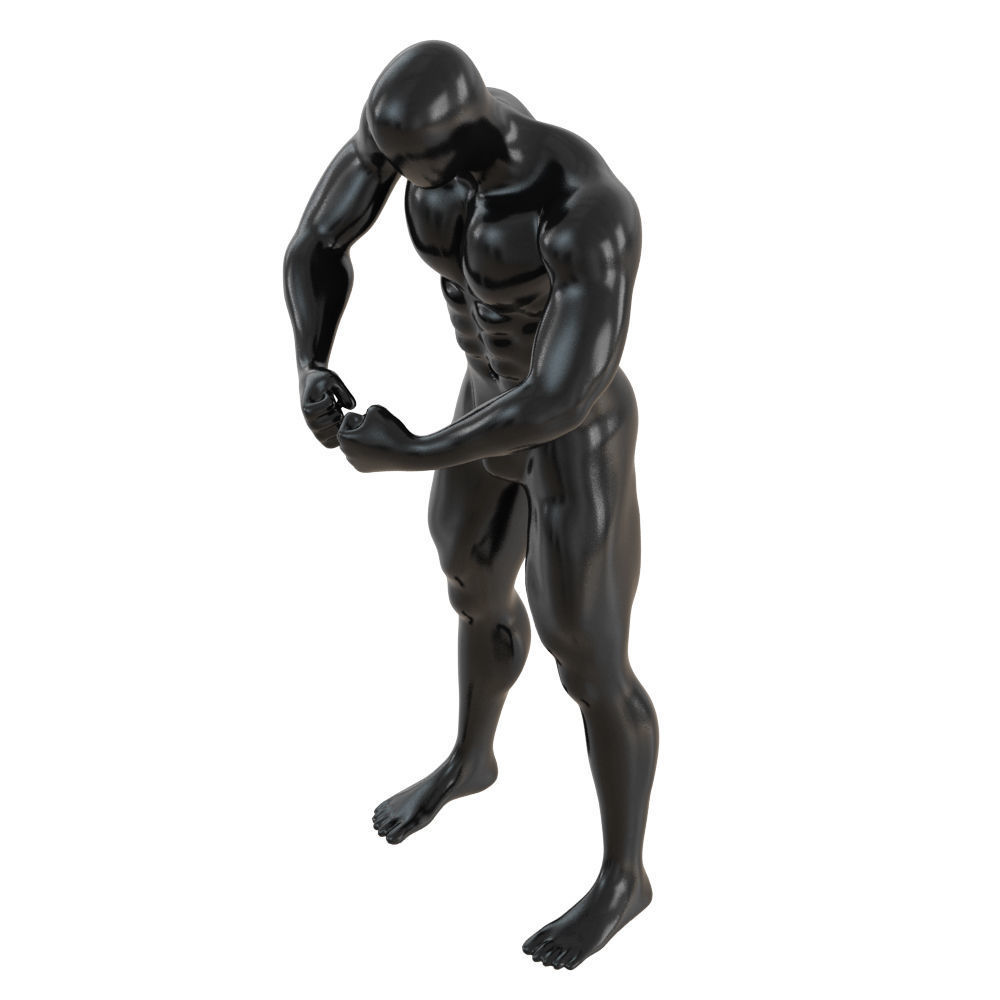 Abstract fitness mannequin with muscles 159 3D model_2