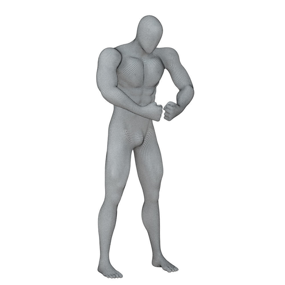 Abstract fitness mannequin with muscles 159 3D model_6