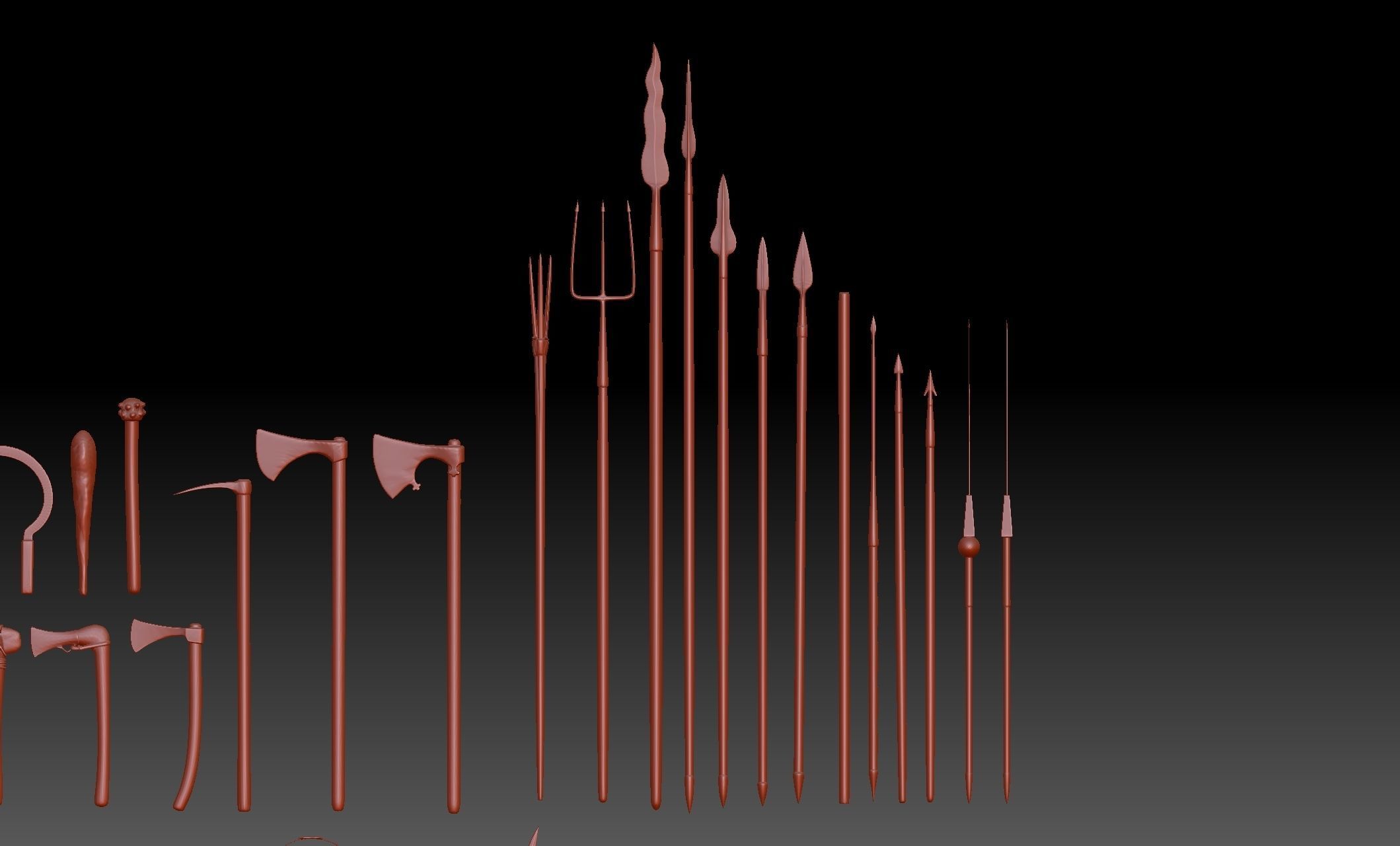 64 Medieval Roman and Ancient Weapons Collection 3D print model_6
