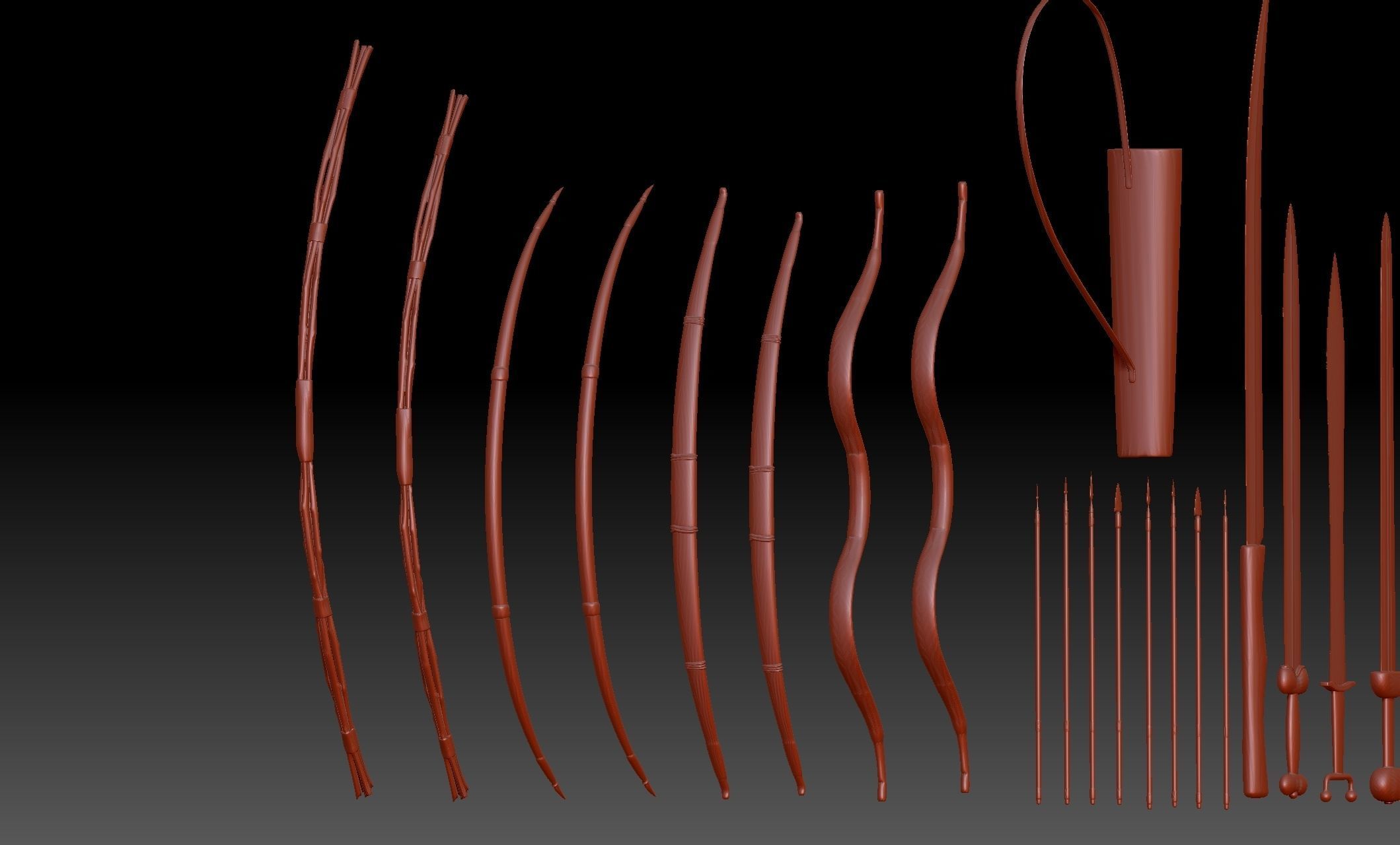 64 Medieval Roman and Ancient Weapons Collection 3D print model_4