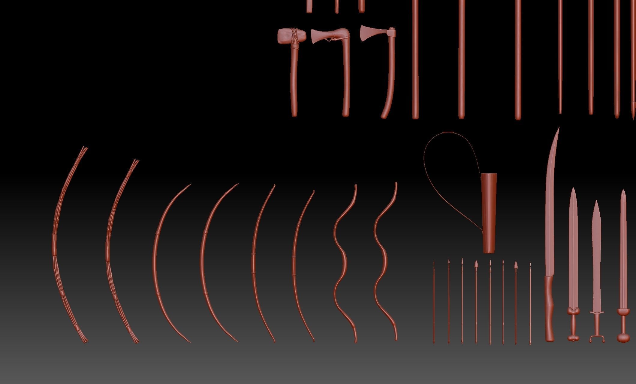 64 Medieval Roman and Ancient Weapons Collection 3D print model_3
