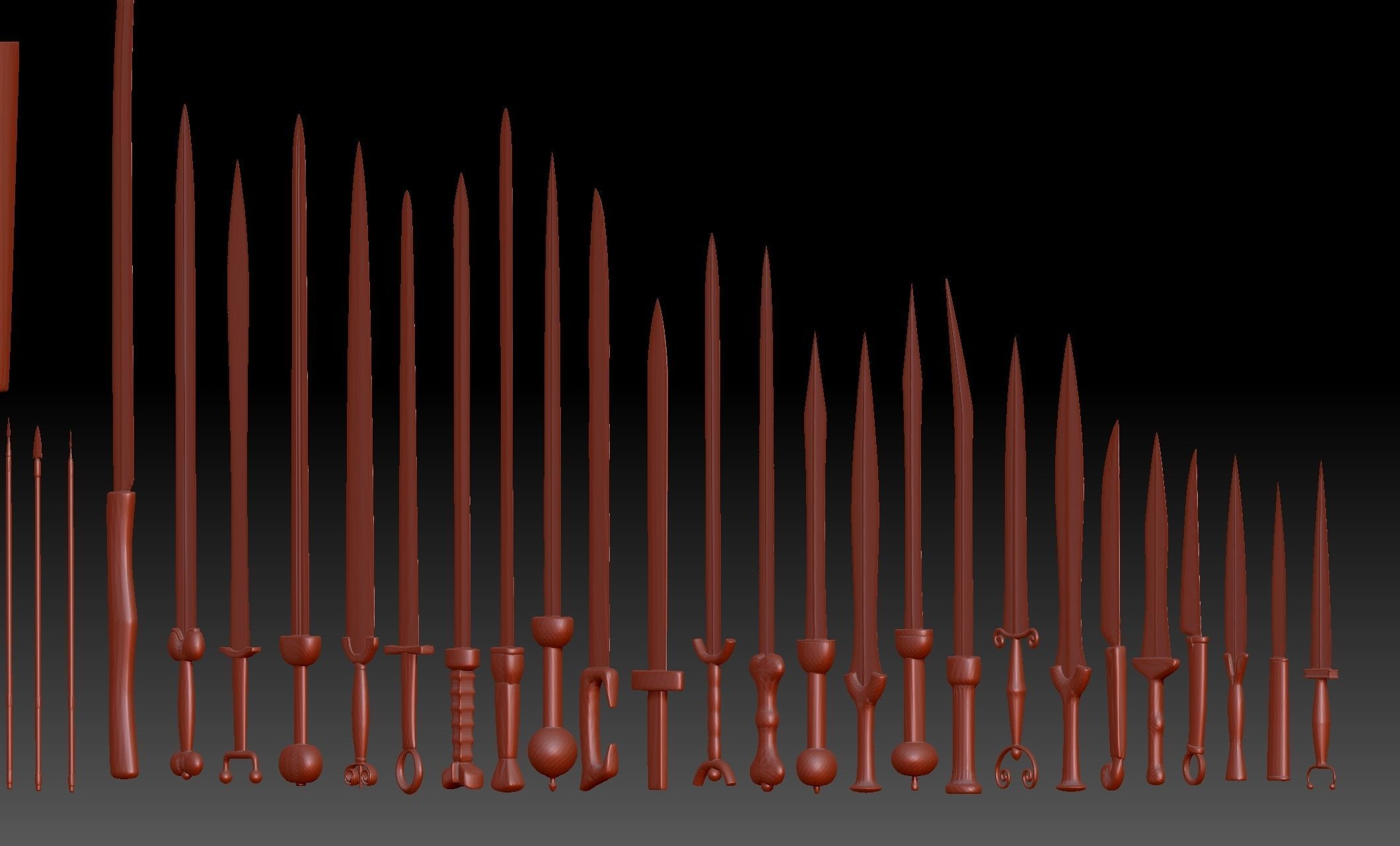 64 Medieval Roman and Ancient Weapons Collection 3D print model_8