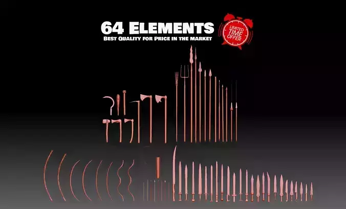 64 Medieval Roman and Ancient Weapons Collection