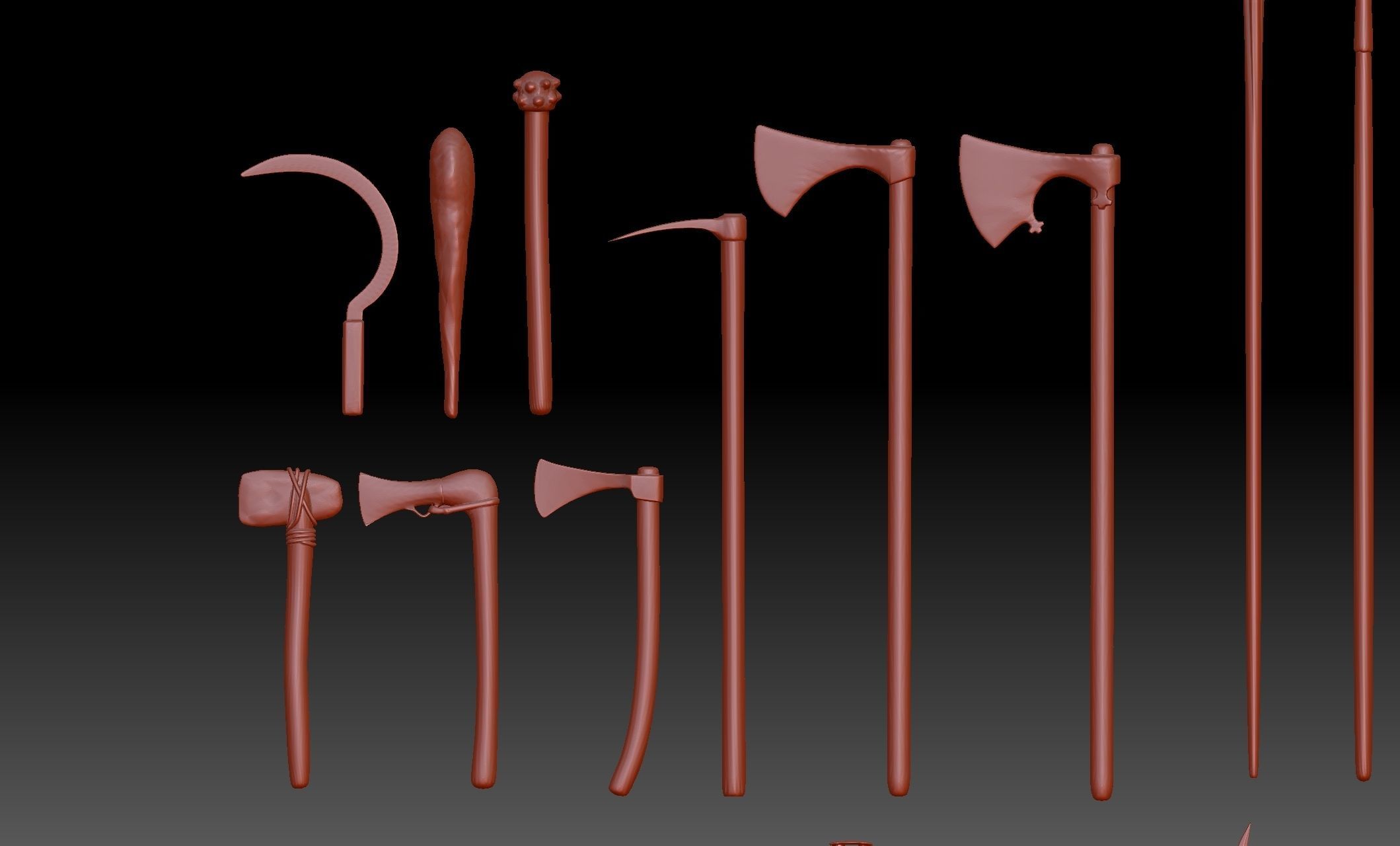 64 Medieval Roman and Ancient Weapons Collection 3D print model_2