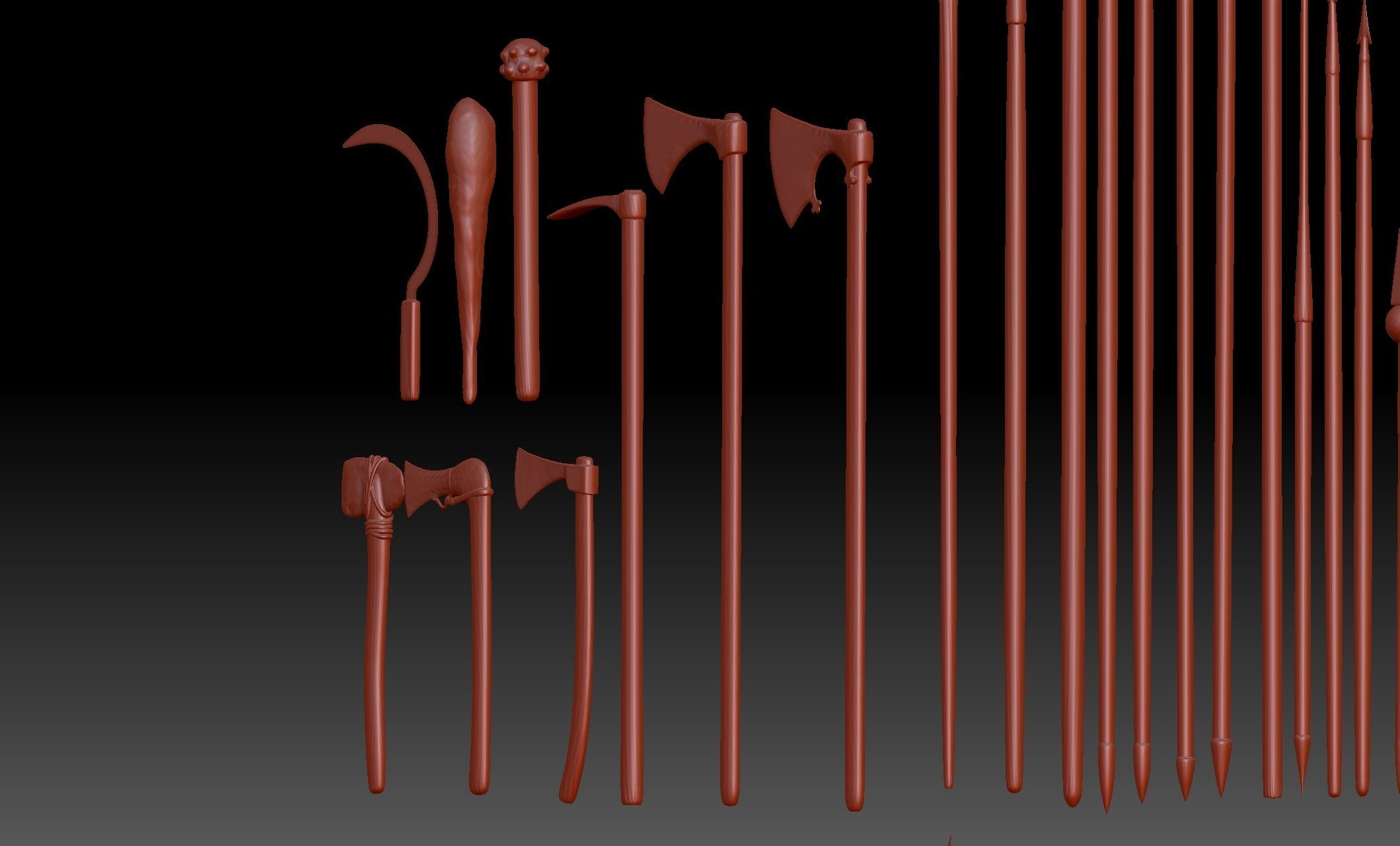 64 Medieval Roman and Ancient Weapons Collection 3D print model_9