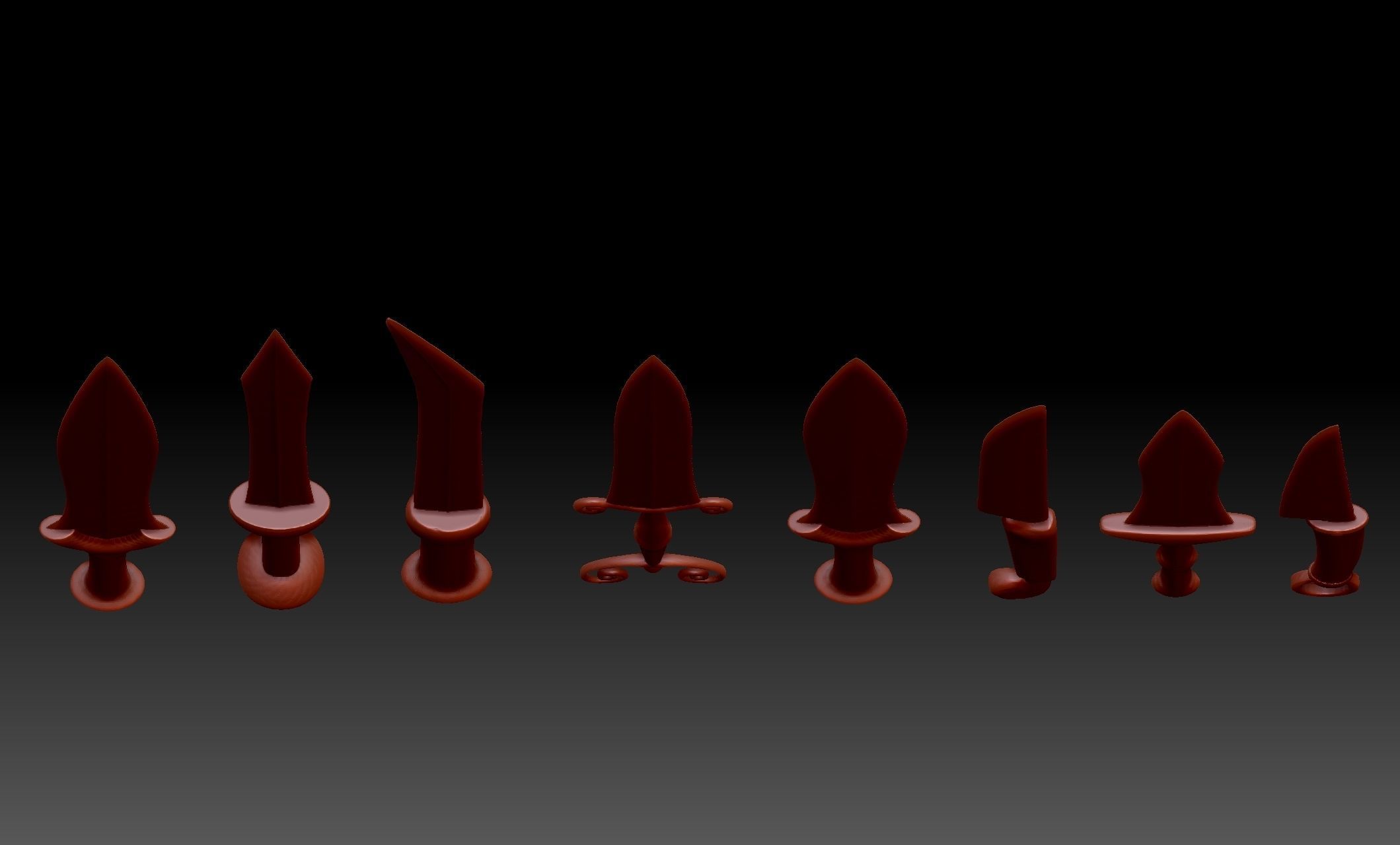 25 Swords Knives collection Medieval Roman Ancient melee weapons 3D print model_5